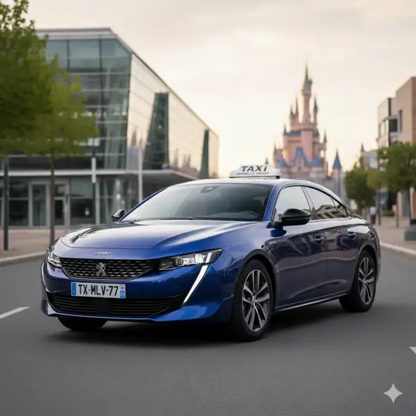 Taxi Peugeot 508 hybride rechargeable extérieur — Taxi Marne-la-Vallée Val d'Europe, transfert aéroport CDG Orly Disneyland Paris